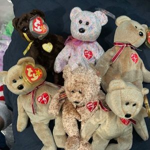 Rare beanie babies 1999, set of three, one each 2001,2002,2003